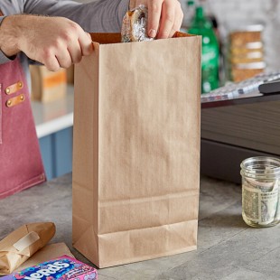 Choice Heavy Duty 16 lb. Heavy-Duty Natural Kraft Bag - 400/Case