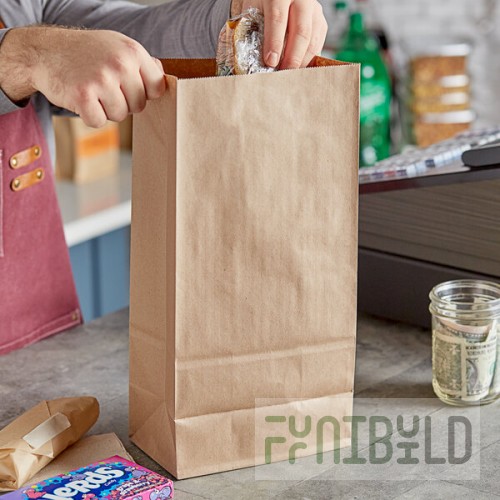 Choice Heavy Duty 16 lb. Heavy-Duty Natural Kraft Bag - 400/Case
