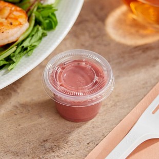Choice 1 oz. Clear Plastic Souffle Cup / Portion Cup with PET Plastic Lid - 100/Case Choice 1 oz. Clear Plastic Souffle Cup / Portion Cup with PET Plastic Lid - 100/Case
