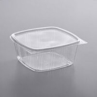 Genpak 64 oz. Clear Hinged Deli Container - 200/Case Genpak 64 oz. Clear Hinged Deli Container - 200/Case