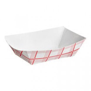 Southern Champion #25 1/4 lb. Red Checkered Paper Food Tray - 1,000/Case