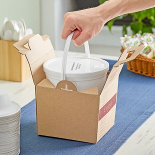 Sabert Soup-N-Serve 64 oz. White Plastic Container and Kraft Corrugated Cardboard Box Set - 30/Case Sabert Soup-N-Serve 64 oz. White Plastic Container and Kraft Corrugated Cardboard Box Set - 30/Case