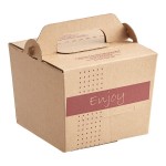 Sabert Soup-N-Serve 64 oz. White Plastic Container and Kraft Corrugated Cardboard Box Set - 30/Case