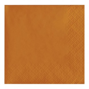 Creative Converting 323381 Pumpkin Spice Orange 2-Ply Beverage Napkin - 50/Pack