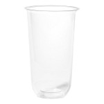 Tossware Natural 24 oz. Customizable Plant-Based PLA Plastic Rounded Bottom Arc 96 mm Cold Cup - 1,000/Case