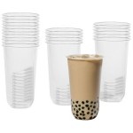 Tossware Natural 24 oz. Customizable Plant-Based PLA Plastic Rounded Bottom Arc 96 mm Cold Cup - 1,000/Case