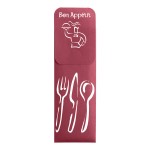 Dinex Burgundy Bon Appetit Paper Cutlery Caddy with Napkin - 600/Case