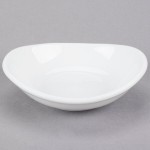 Libbey Porcelana Infinity 4 oz. Bright White Oval Porcelain Bowl - Sample