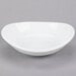 Libbey Porcelana Infinity 4 oz. Bright White Oval Porcelain Bowl - Sample