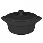 RAK Porcelain Chef's Fusion 5 oz. Volcano Black Porcelain Frying Pan - 12/Case