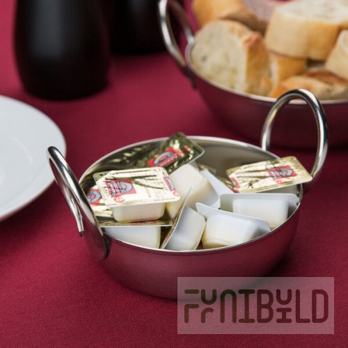 American Metalcraft BD35 10 oz. Stainless Steel Balti Dish - 4 1/4