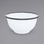 Crow Canyon Home V34RED Vintage 3 Qt. White Enamelware Roasting Pan with Red Rolled Rim