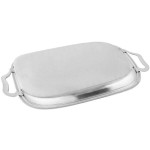 Vollrath 82122 Elegant Reflections Stainless Steel Oblong Serving Tray with Handles - 18