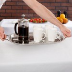 Vollrath 82122 Elegant Reflections Stainless Steel Oblong Serving Tray with Handles - 18