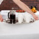 Vollrath 82122 Elegant Reflections Stainless Steel Oblong Serving Tray with Handles - 18