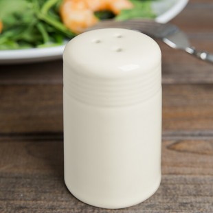 Tuxton BEI-0301 2 oz. Eggshell China Pepper Shaker - 12/Case