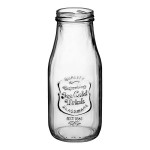 Acopa 10 oz. Embossed Glass Milk Bottle - 12/Case Acopa 10 oz. Embossed Glass Milk Bottle - 12/Case