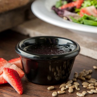 Carlisle 2 oz. Black Smooth Melamine Ramekin - 72/Case