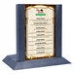 Menu Solutions WDAFR-A Denim Wood Menu Holder / Tent with 4 Menu Solutions WDAFR-A Denim Wood Menu Holder / Tent with 4