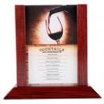 Menu Solutions WDAFR-A Denim Wood Menu Holder / Tent with 4 Menu Solutions WDAFR-A Denim Wood Menu Holder / Tent with 4
