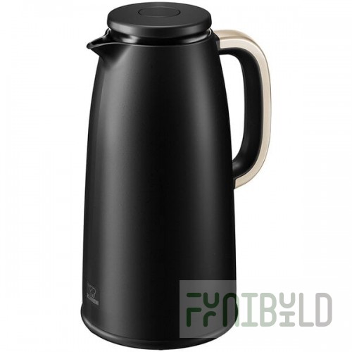 Zojirushi AH-FAE10-BZ 34 oz. Imono Glass-Lined Black Vacuum Carafe with Push-Button Stopper