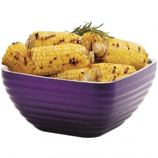 Vollrath 4763465 Double Wall Square Beehive 3.2 Qt. Serving Bowl - Passion Purple