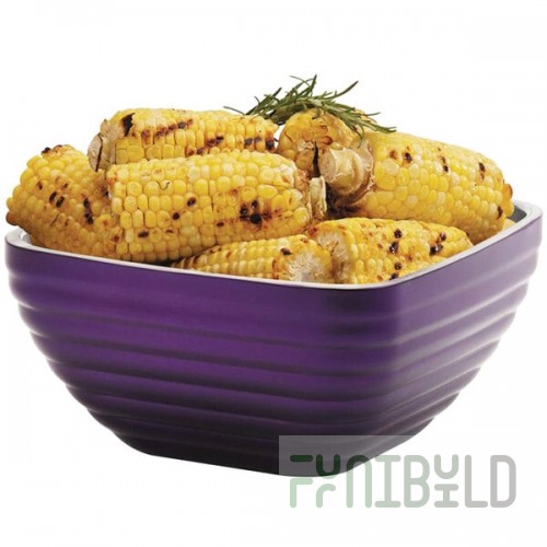 Vollrath 4763465 Double Wall Square Beehive 3.2 Qt. Serving Bowl - Passion Purple