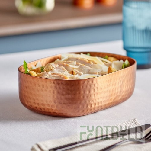 American Metalcraft ABHC69 48 oz. Copper Hammered Aluminum Oval Serving Bowl