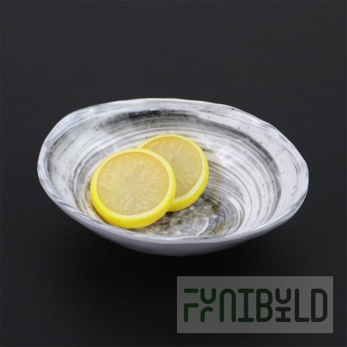 Elite Global Solutions D431OV Van Gogh Black 5 oz. Oval Melamine Bowl - 6/Case