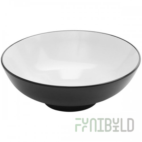 American Metalcraft 56 oz. Black and White Melamine Noodle Bowl