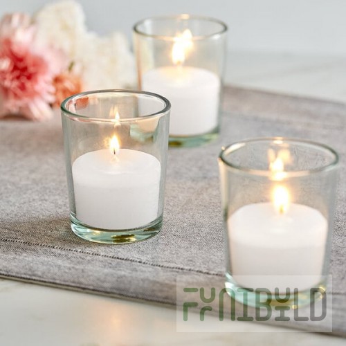 Leola Candle 15 Hour Clear Glass Wax Filled Votives - 48/Case