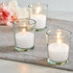 Leola Candle 15 Hour Clear Glass Wax Filled Votives - 48/Case Leola Candle 15 Hour Clear Glass Wax Filled Votives - 48/Case
