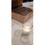 Leola Candle 15 Hour Clear Glass Wax Filled Votives - 48/Case Leola Candle 15 Hour Clear Glass Wax Filled Votives - 48/Case