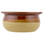 Acopa 12 oz. Brown and Ivory Stoneware Onion Soup Crock / Bowl - 24/Case