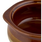 Acopa 12 oz. Brown and Ivory Stoneware Onion Soup Crock / Bowl - 24/Case