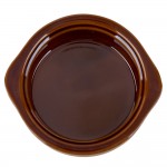Acopa 12 oz. Brown and Ivory Stoneware Onion Soup Crock / Bowl - 24/Case