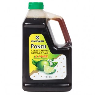 Kikkoman Lime Ponzu Citrus Seasoned Dressing and Sauce .5 Gallon Container - 6/Case