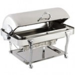 Bon Chef 17040CH Elite Rectangle 8 Qt. Dripless Stainless Steel with Chrome Accents Roll Top Chafer with Renaissance Legs Bon Chef 17040CH Elite Rectangle 8 Qt. Dripless Stainless Steel with Chrome Accents Roll Top Chafer with Renaissance Legs