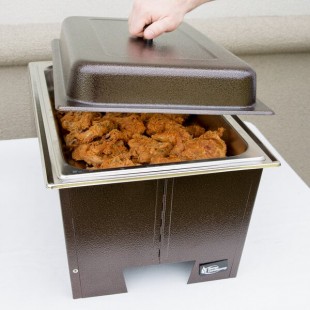 Sterno Full Size Copper Vein Fold Away Chafer with Lid and Full Size Pan Sterno Full Size Copper Vein Fold Away Chafer with Lid and Full Size Pan