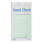 Choice 1 Part Green and White Guest Check with Beverage Lines and Top Guest Receipt - 50/Case