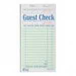 Choice 1 Part Green and White Guest Check with Beverage Lines and Top Guest Receipt - 50/Case