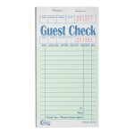Choice 1 Part Green and White Guest Check with Beverage Lines and Top Guest Receipt - 50/Case