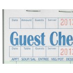 Choice 1 Part Green and White Guest Check with Beverage Lines and Top Guest Receipt - 50/Case