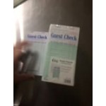 Choice 1 Part Green and White Guest Check with Beverage Lines and Top Guest Receipt - 50/Case