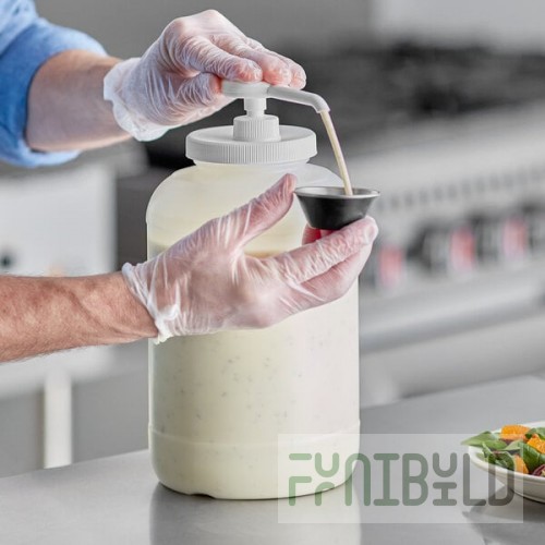 Choice Condiment Pump Kit with 0.5 oz. Plastic Pump and 1 Gallon Jug