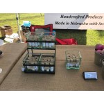 Cal-Mil 2-Tier Silver Condiment Display with 4 Glass Jars Cal-Mil 2-Tier Silver Condiment Display with 4 Glass Jars