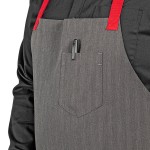 Uncommon Chef 3104 Classic Broken Twill Customizable Poly-Cotton Rebel Bib Apron with Red Webbing and 3 Pockets - 34