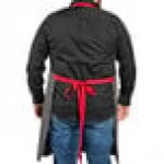 Uncommon Chef 3104 Classic Broken Twill Customizable Poly-Cotton Rebel Bib Apron with Red Webbing and 3 Pockets - 34