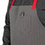 Uncommon Chef 3104 Classic Broken Twill Customizable Poly-Cotton Rebel Bib Apron with Red Webbing and 3 Pockets - 34