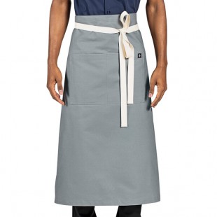 Uncommon Chef 3119 Gray Customizable 100% Cotton Canvas Marvel Bistro Apron with Natural Webbing and 1 Pocket - 33